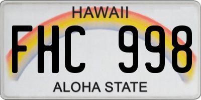 HI license plate FHC998