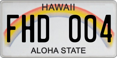 HI license plate FHD004