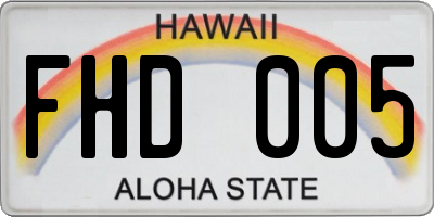 HI license plate FHD005