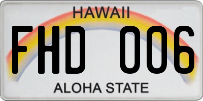 HI license plate FHD006