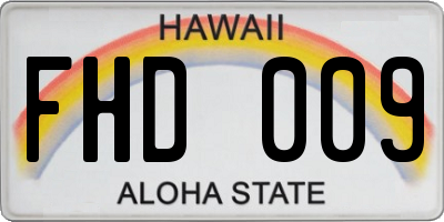 HI license plate FHD009