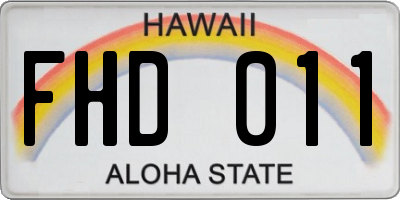 HI license plate FHD011