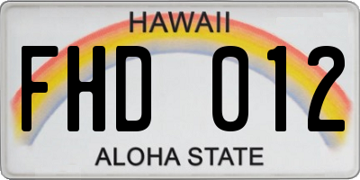 HI license plate FHD012