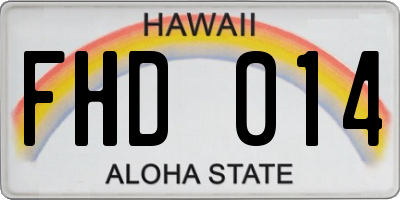 HI license plate FHD014