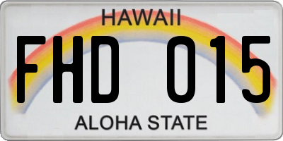HI license plate FHD015
