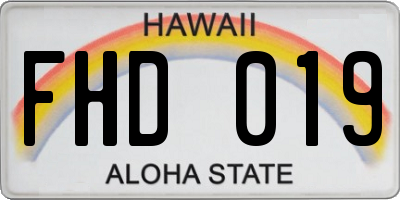 HI license plate FHD019