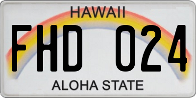HI license plate FHD024