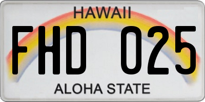 HI license plate FHD025