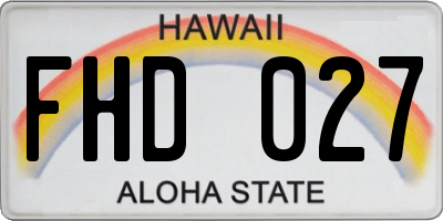 HI license plate FHD027
