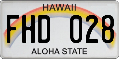 HI license plate FHD028