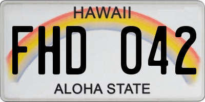 HI license plate FHD042