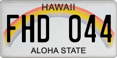 HI license plate FHD044