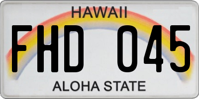 HI license plate FHD045