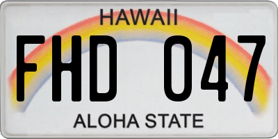 HI license plate FHD047