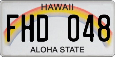 HI license plate FHD048