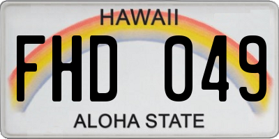 HI license plate FHD049
