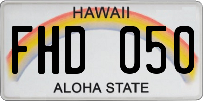 HI license plate FHD050