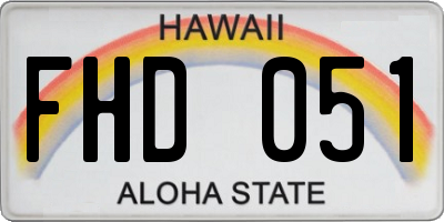 HI license plate FHD051