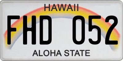 HI license plate FHD052