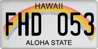HI license plate FHD053