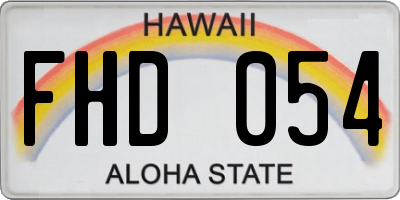 HI license plate FHD054