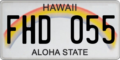 HI license plate FHD055