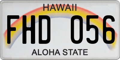 HI license plate FHD056
