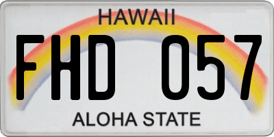 HI license plate FHD057