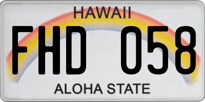 HI license plate FHD058