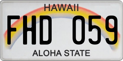 HI license plate FHD059