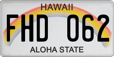 HI license plate FHD062