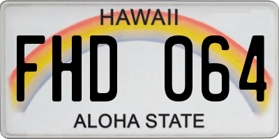 HI license plate FHD064