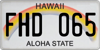 HI license plate FHD065