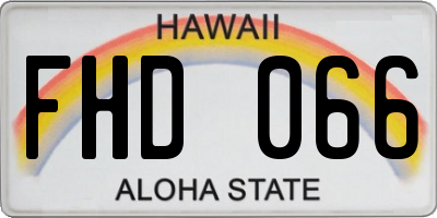 HI license plate FHD066