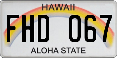 HI license plate FHD067