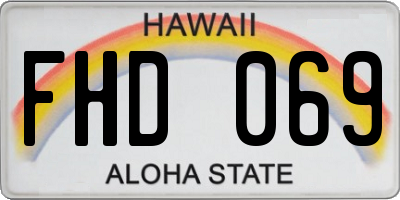 HI license plate FHD069