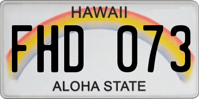 HI license plate FHD073