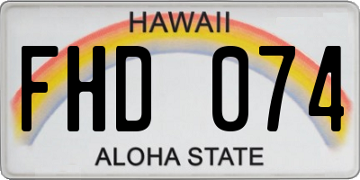 HI license plate FHD074