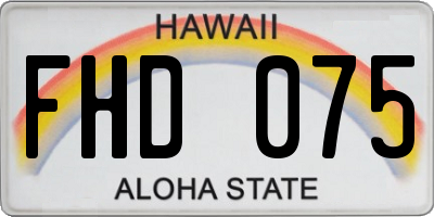 HI license plate FHD075