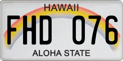 HI license plate FHD076