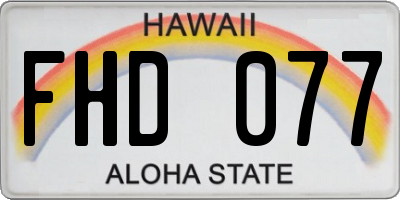 HI license plate FHD077