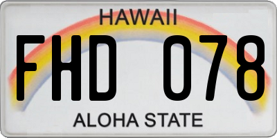 HI license plate FHD078