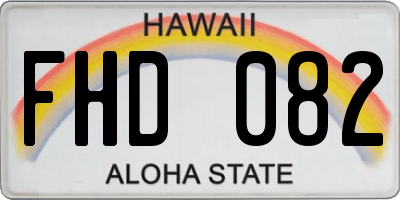 HI license plate FHD082