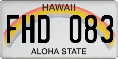HI license plate FHD083