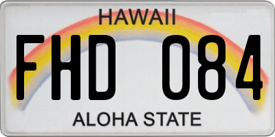 HI license plate FHD084