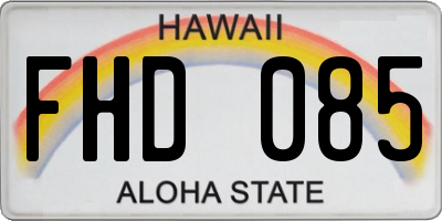 HI license plate FHD085