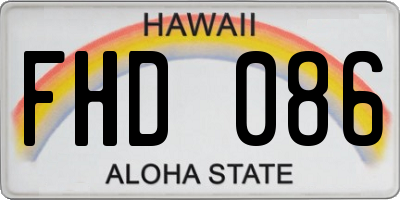 HI license plate FHD086