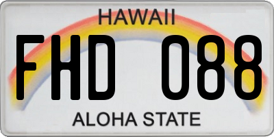 HI license plate FHD088