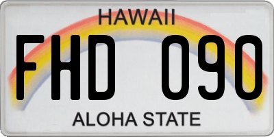 HI license plate FHD090