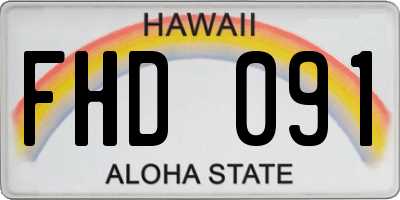 HI license plate FHD091